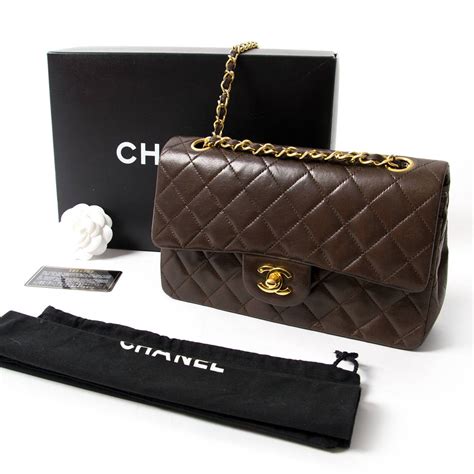 chocolate brown chanel classic flap